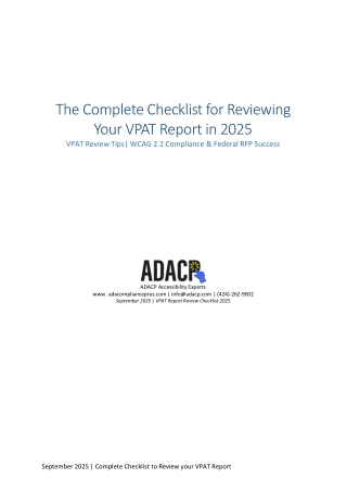 The Complete Checklist for Reviewing Your VPAT Report in 2025