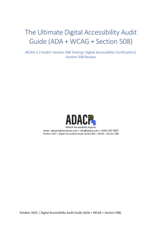 The Ultimate Digital Accessibility Audit Guide (ADA   WCAG   Section 508)