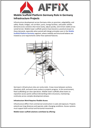 Mobile Scaffold Platform Germany Role in Germany Infrastructure Projects