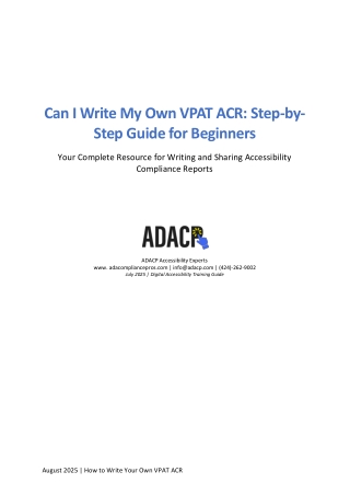 Can I Write My Own VPAT ACR Step-by-Step Guide for Beginners