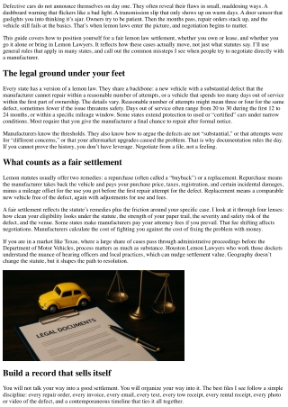 How to Negotiate a Fair Lemon Law Negotiation