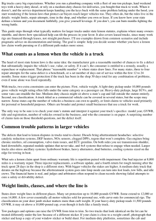 Is Your Truck a Lemon? Lemon Law for Larger Vehicles