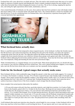 Botox for Forehead Lines: Results, Units Needed, and Costs