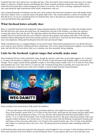 Botox for Forehead Lines: Results, Units Needed, and Costs