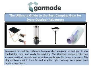 The Ultimate Guide to the Best Camping Gear for Every Outdoor Adventure