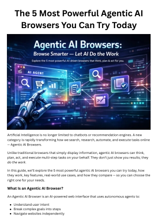 The 5 Most Powerful Agentic AI Browsers You Can Try Today