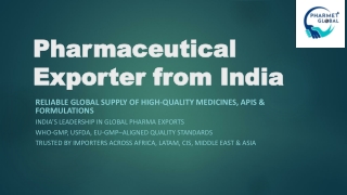 Pharmaceutical Exporter from India  PPT