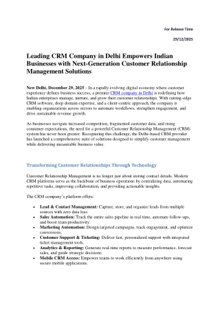 CRM Company in Delhi