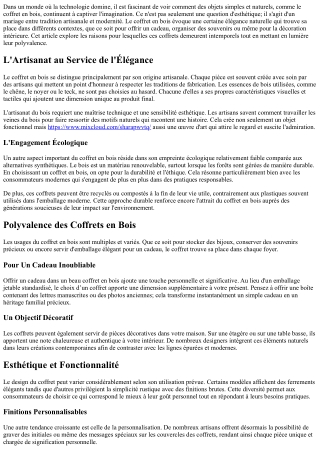 Élégance Naturelle: Pourquoi Le coffret bois Est Toujours À La Mode!