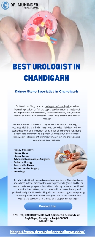 Urologist and Urinary Diseases male Urology, Chandigarh
