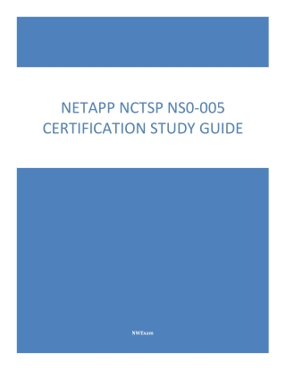 NetApp NCTSP NS0-005 Certification Study Guide