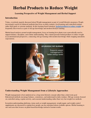 Buy Herbal Products to Reduce Weight-Natural Weight Management Support Online