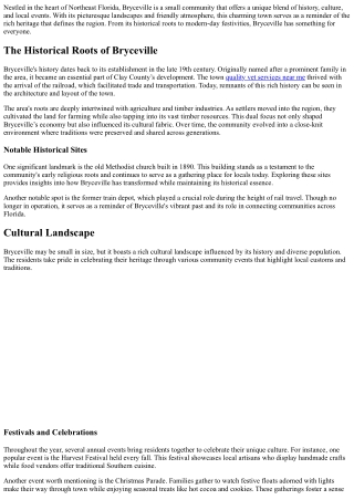 Bryceville, FL: A Blend of History, Culture, and Community Events