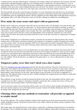 Greensboro Car Window Replacement After a Break-In: What to Do