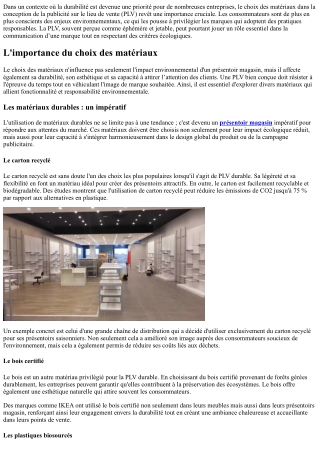 Les matériaux à privilégier pour une PLV durable