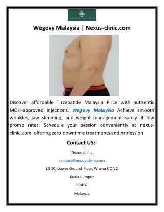 Wegovy Malaysia  Nexus-clinic