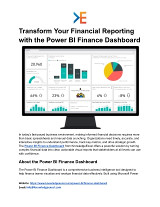 Power BI Finance Dashboard for Strategic Decision-Making