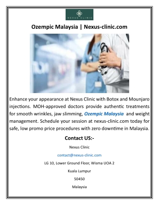 Ozempic Malaysia Nexus-clinic