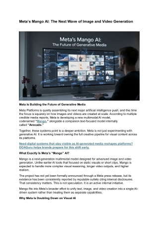 Meta’s Mango AI: How Meta Is Shaping the Future of Image and Video Generation