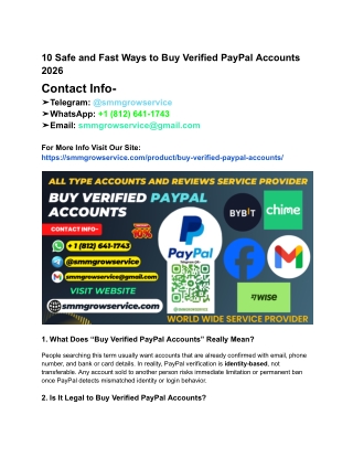 10 Safe and Fast Ways to Buy Verified PayPal Accounts 2026