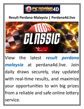 Result Perdana Malaysia Perdana4d.live
