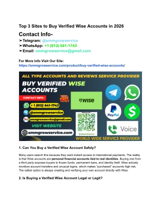 Top 3 Sites to Buy Verified Wise Accounts in 2026