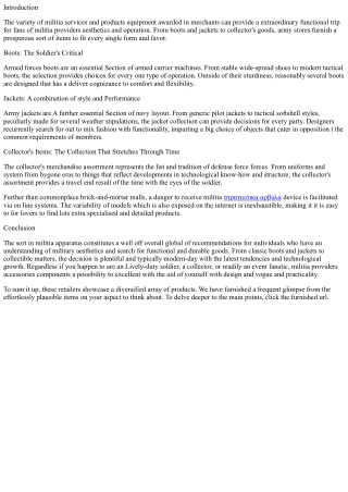 Unveiling the Arsenal: A Deep Dive into Military Gear