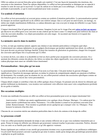 L’impact émotionnel d’un coffert personnalisé sur vos proches!