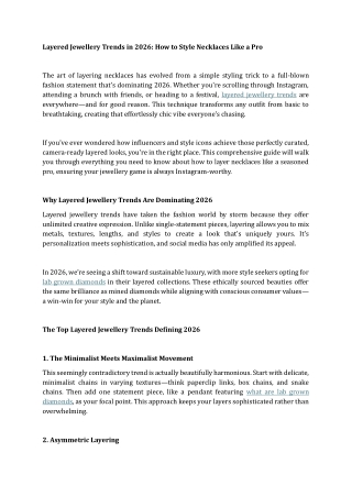 Layered Jewellery Trends in 2026 How to Style Necklaces Like a Pro