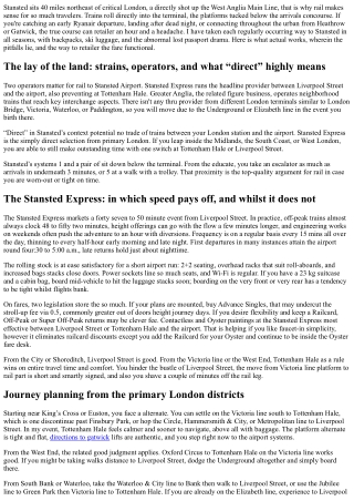 Rail Travel to Stansted Airport: Best Train Routes and Fares