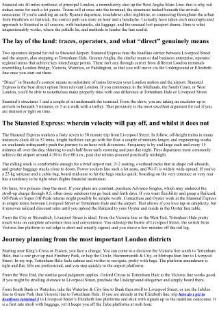 Rail Travel to Stansted Airport: Best Train Routes and Fares