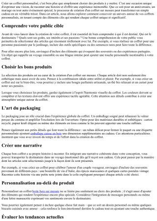 Apprenez à créer un univers autour de vos cofferts personnalisés.