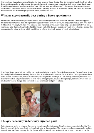 Botox Expert Injector: Why Experience Matters