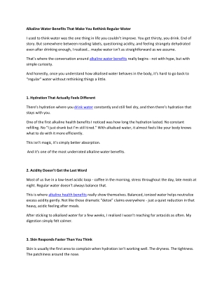 Alkaline Water Benefits That Make You Rethink Regular Water