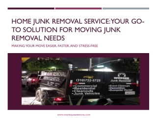 Home Junk Removal Service, Your Go-To Solution for Moving Junk Removal Needs