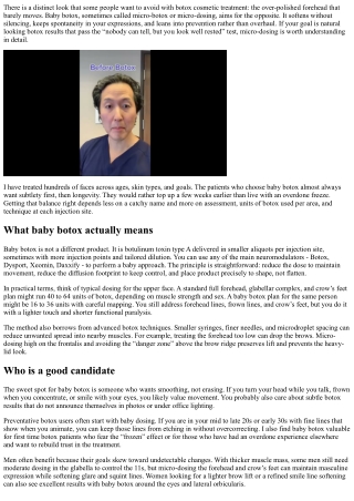 Baby Botox Explained: Micro-Dosing for Fresh, Barely-There Smoothing