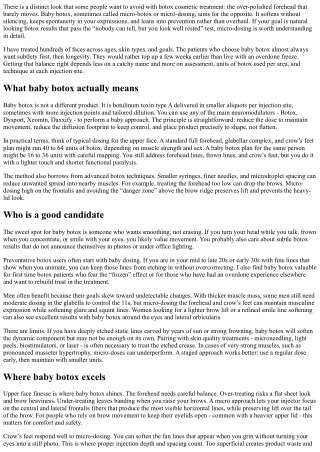 Baby Botox Explained: Micro-Dosing for Fresh, Barely-There Smoothing