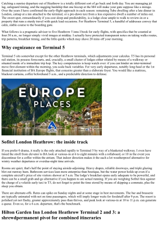 Heathrow five Hotels Worth Booking for Early Flights