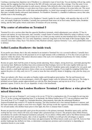 Heathrow five Hotels Worth Booking for Early Flights