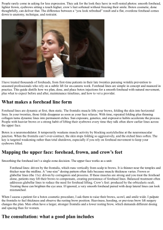 Botox Smooth Forehead: Techniques for Flawless Skin