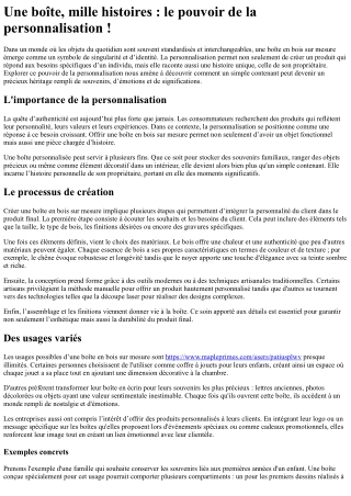 Une boîte, mille histoires  le pouvoir de la personnalisation !