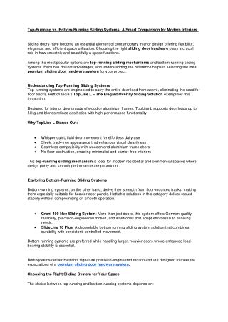 Top-Running vs Bottom-Running Sliding Systems A Smart Comparison for Modern Interiors