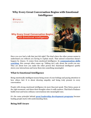 Why Every Great Conversation Begins with Emotional Intelligence