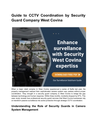 Guide to CCTV Coordination by Security Guard Company West Covina