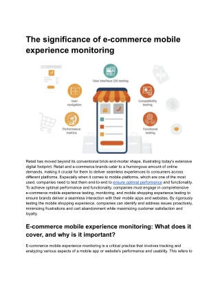 The significance of e-commerce mobile experience monitoring