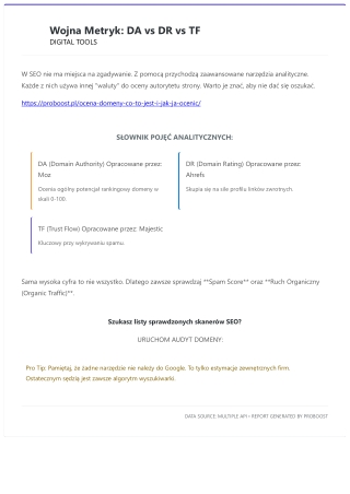 Techniczna ocena domeny: Przegląd najlepszych narzędzi