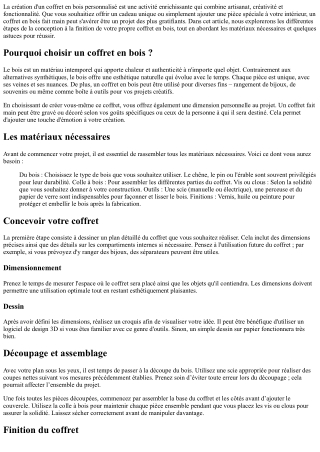 DIY : Créez votre Propre Coffret en Bois Personnalisé