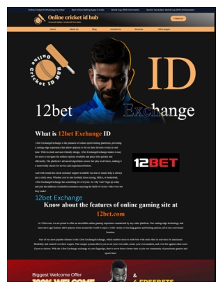 12Bet Exchange – Sports Betting & Casino Guide – Online Cricket ID Hub