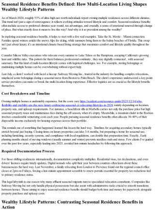 Why Do Rich People Have Summer and Winter Homes: Exploring Seasonal Residence Be