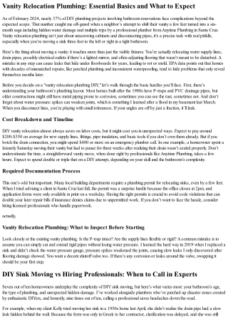 How to Move a Bathroom Vanity 3 Feet Over Myself: Vanity Relocation Plumbing Mad